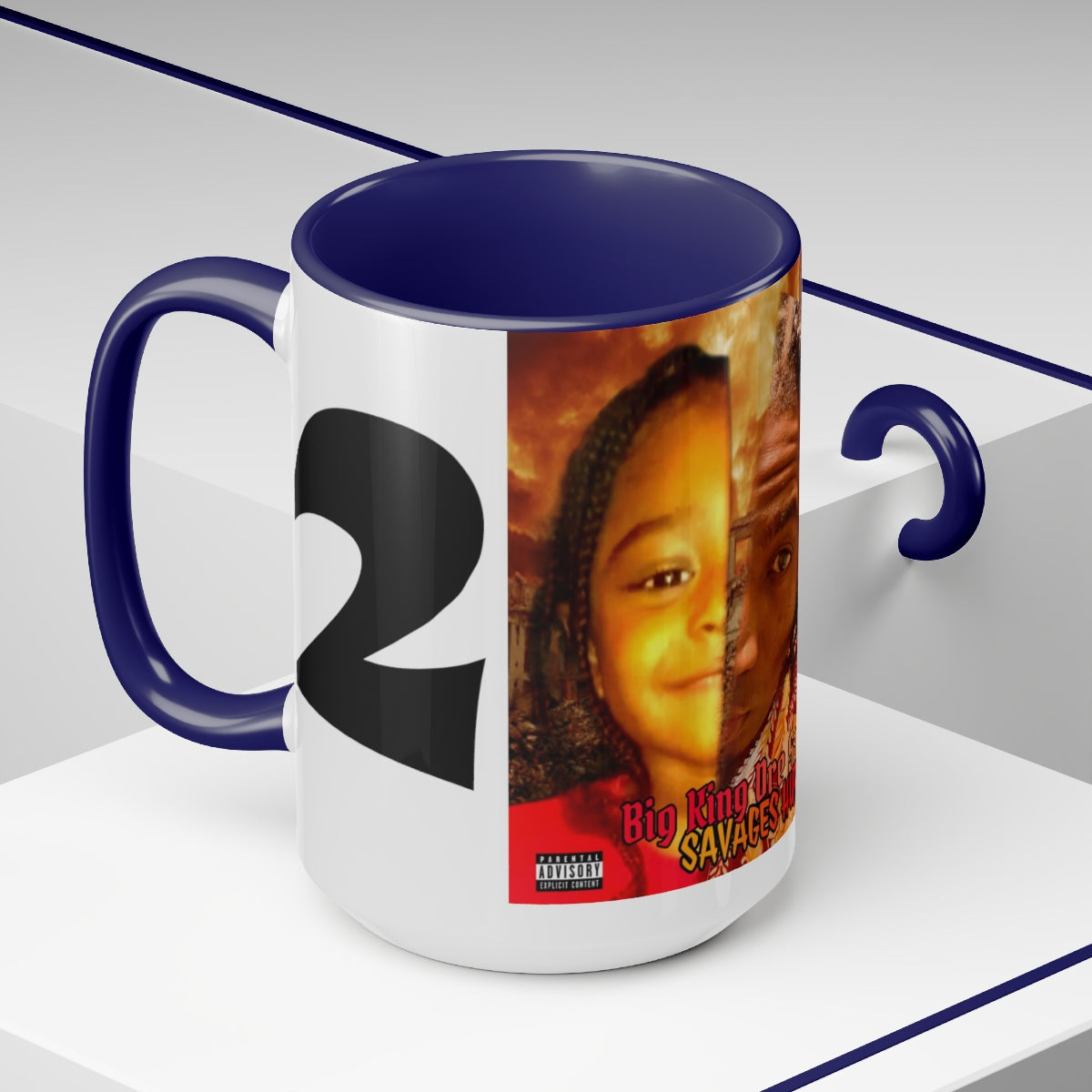 Two-Tone Coffee Mugs, 15oz Big King Dre Savage (Savages Hurt2 Album)