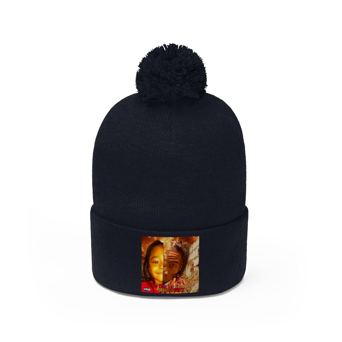 Pom Pom Beanie.Big King Dre Savage (Savages Hurt2 Album Hat)