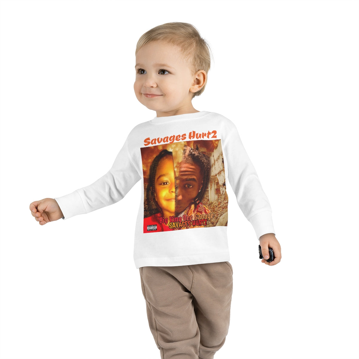 Toddler Long Sleeve Tee.Big King Dre Savage (Savages Hurt2 Album)