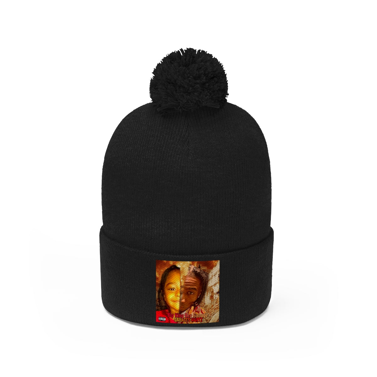 Pom Pom Beanie.Big King Dre Savage (Savages Hurt2 Album Hat)