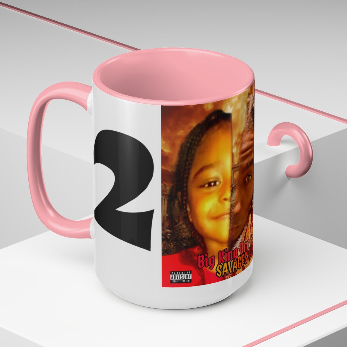 Two-Tone Coffee Mugs, 15oz Big King Dre Savage (Savages Hurt2 Album)