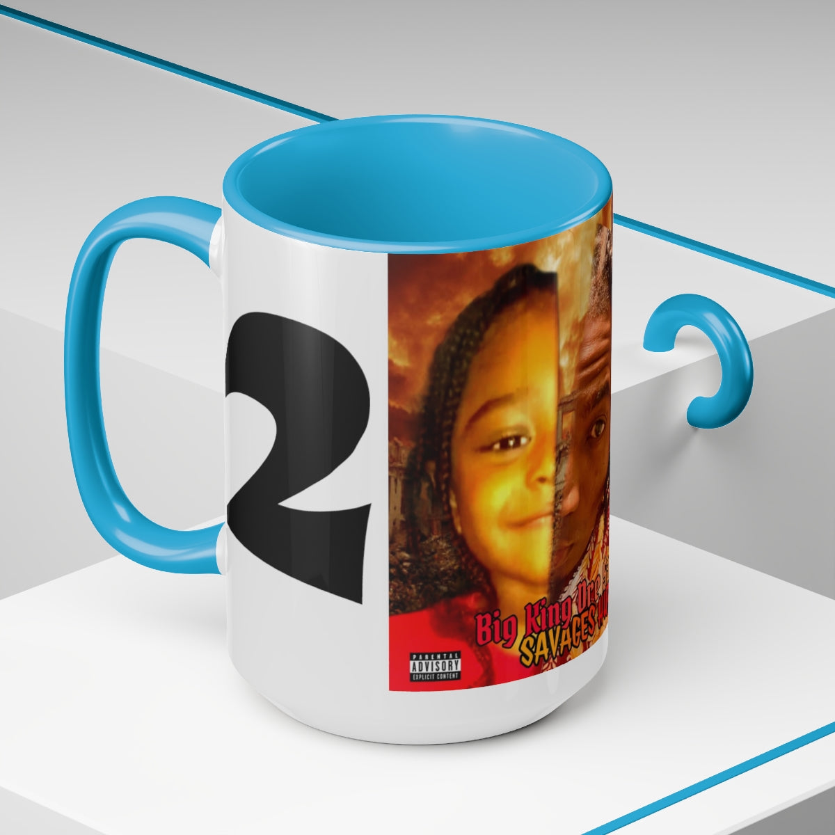 Two-Tone Coffee Mugs, 15oz Big King Dre Savage (Savages Hurt2 Album)