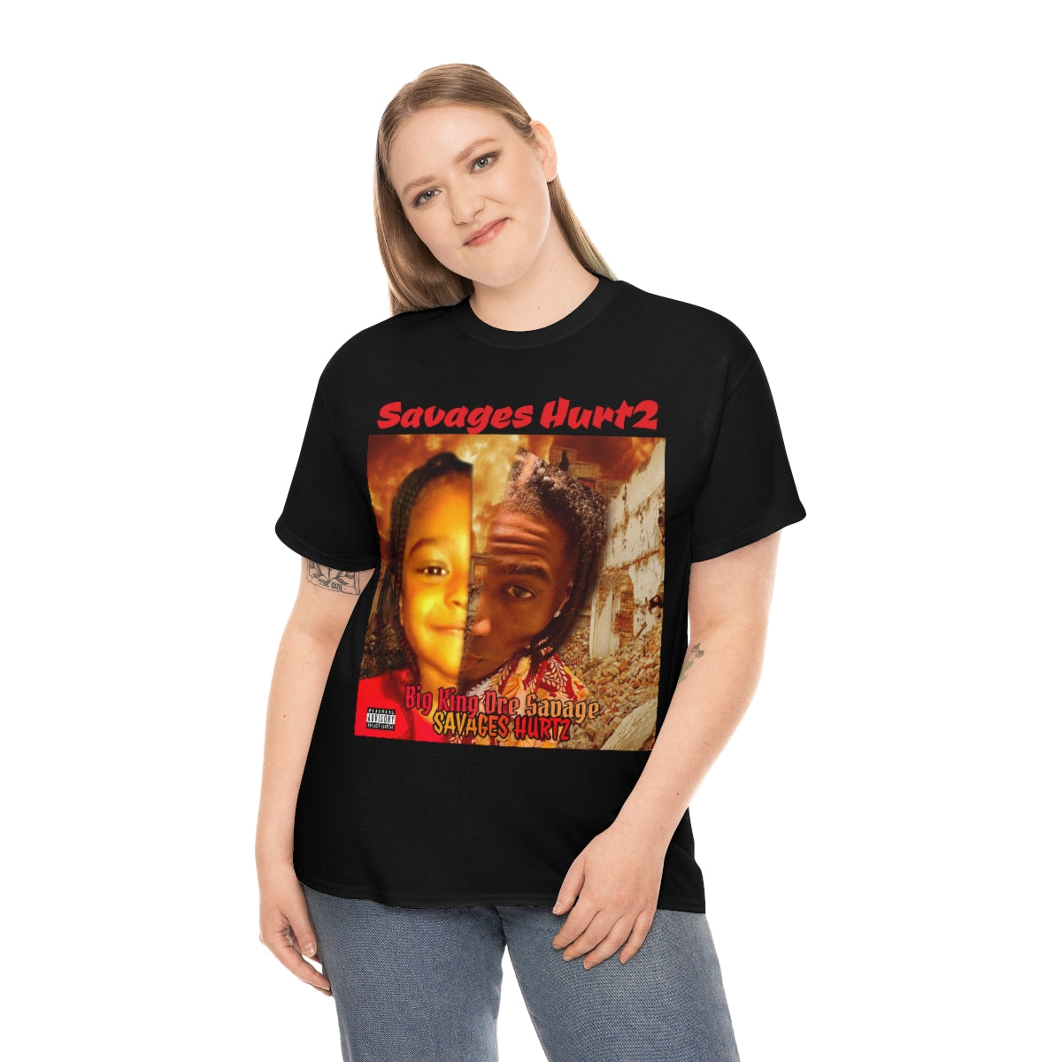 Unisex Heavy Cotton Tee.Big King Dre Savage (Savages Hurt2 Album)