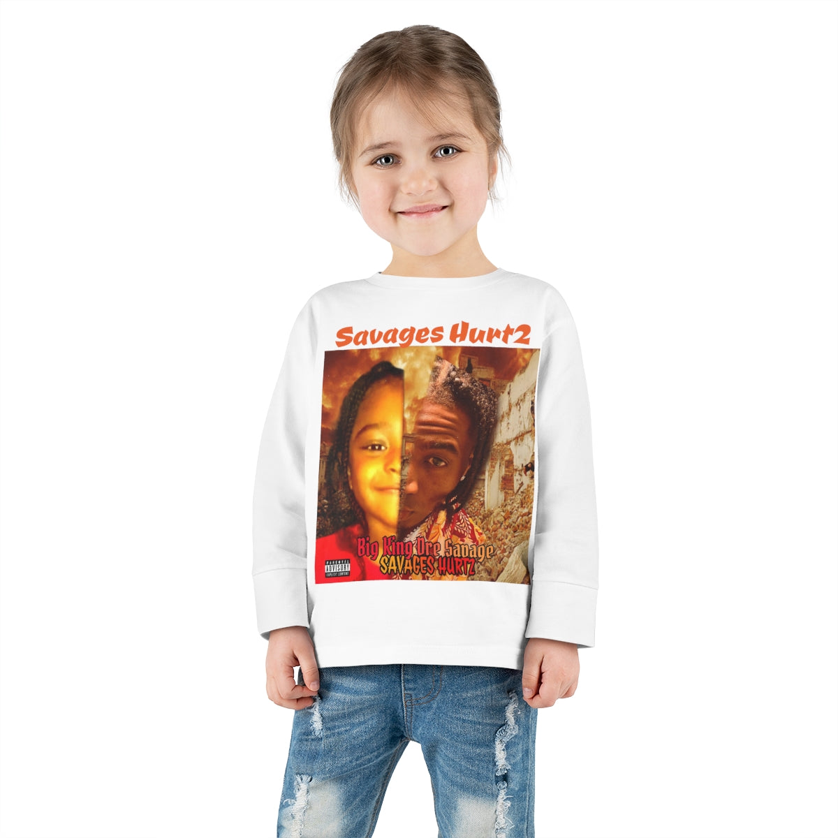 Toddler Long Sleeve Tee.Big King Dre Savage (Savages Hurt2 Album)