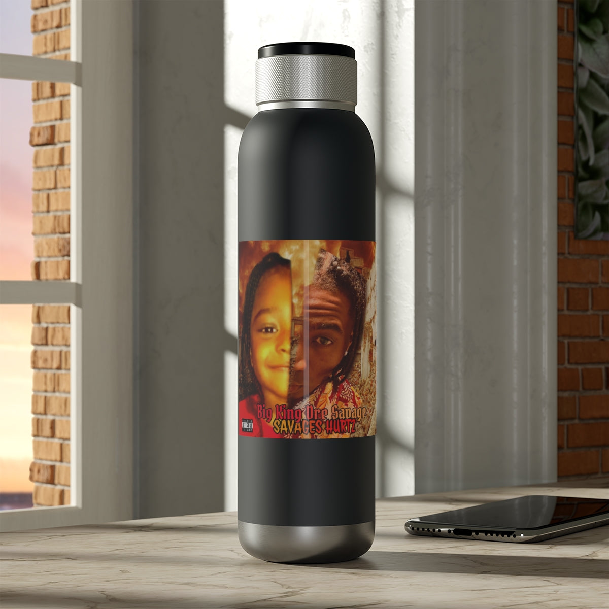 Soundwave Copper Vacuum Audio Bottle 22oz.Big King Dre Savage (Savages Hurt2 Album)